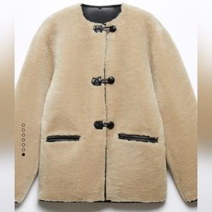 Mango appliqués faux fur coat